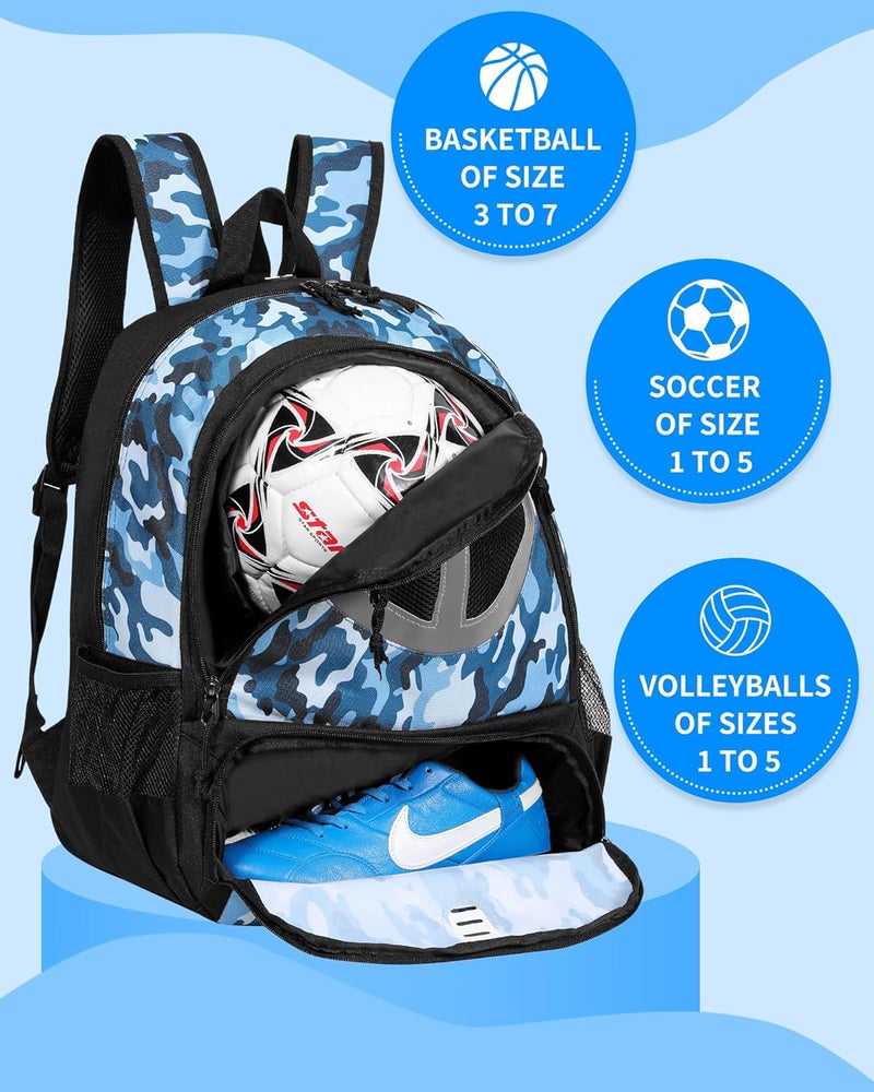 TRAILKICKER Basketball Bag Backpack for Men Women with Ball & Shoes Compartment 30L Capacity Lightweight Breathable Boys Girls Soccer Ball Bag Backpack Fit Volleyball Football Sports Travel School Gym - Image 4